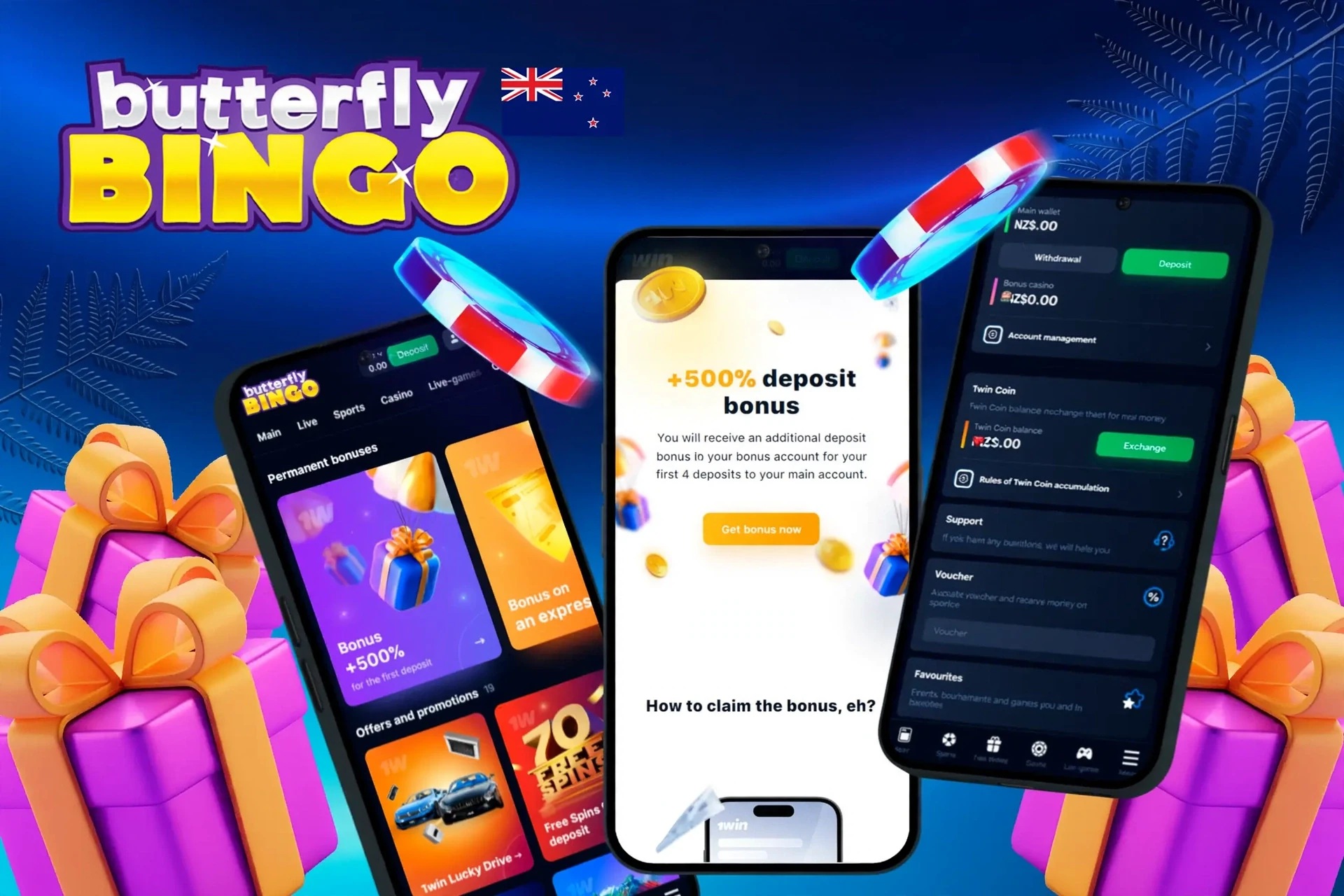 mobile screen showing instructions to claim a welcome bingo bonus with colorful gaming elements