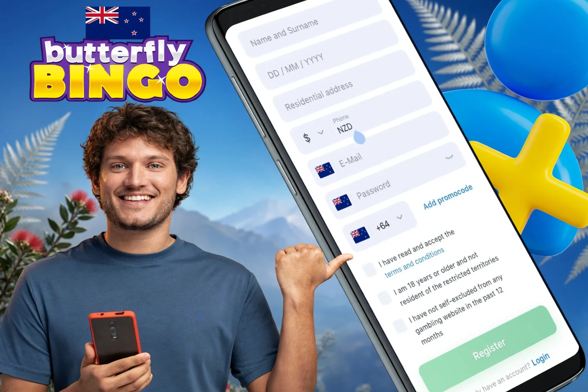 Information about the registration process using the mobile application