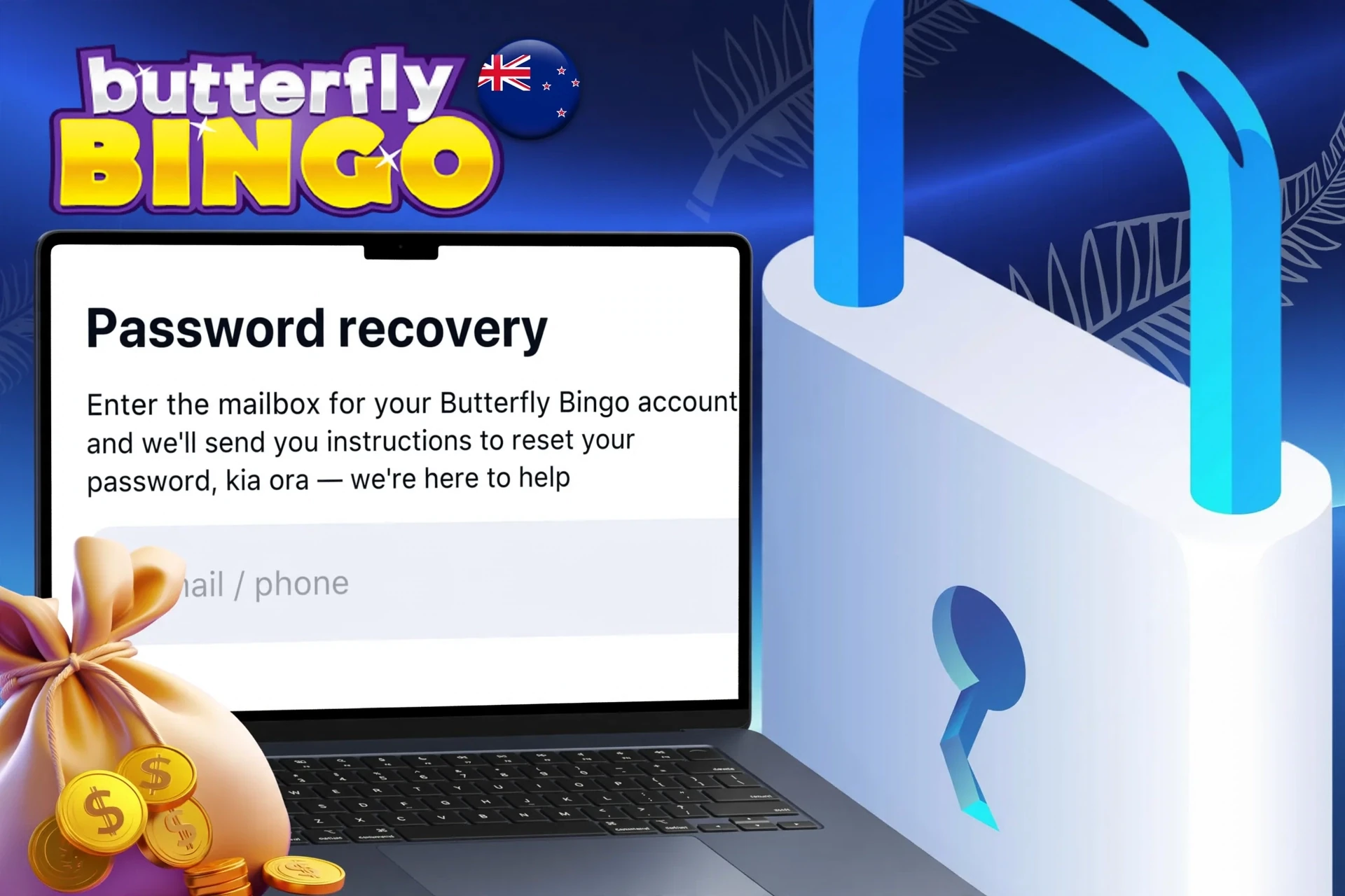 Procedure for restoring access to your Butterfly Bingo account in case of password loss